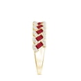 thumbnail image 3 of Rosec Jewels Ruby Diamond Half Eternity Band for Women - Baguette Ruby Anniversary Ring - AAA Quality Certified - Ready to Gift, 14K Yellow Gold, US 10.00, 3 of 8