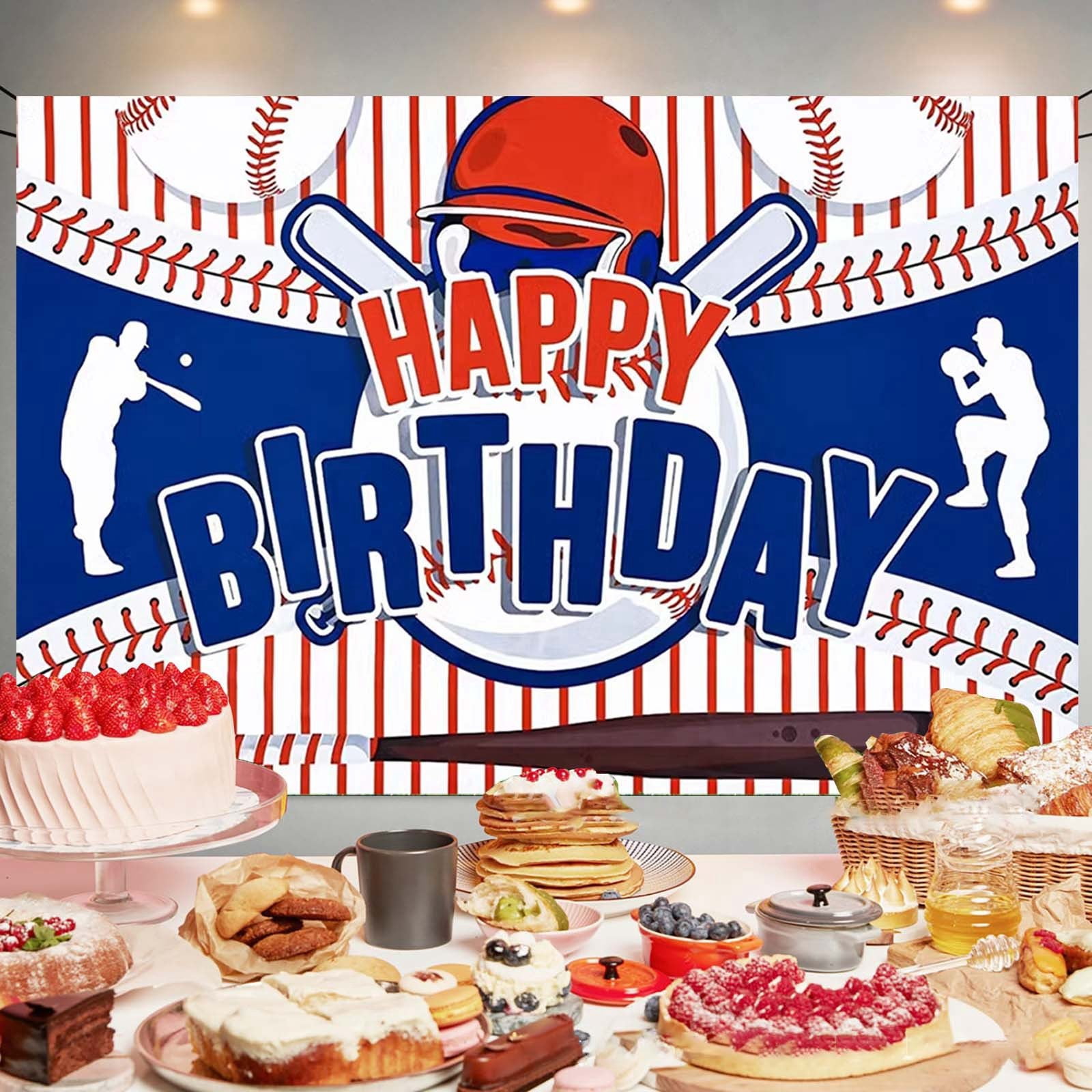 Baseball Geburtstagsbanner – Fertig Montiertes Dekobanner Mit Happy Birthday Aufschrift Für Sport-Partys