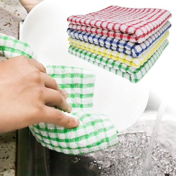 Ensemble de Serviettes de Cuisine de Qualité, Lavettes Absorbantes, Linges à Vaisselle à Carreaux, Tissu Qui Ne Perd Pas Ses Fibres, Idéal pour un Usage Quotidien et la Cuisine à la Maison