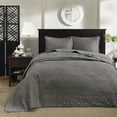 thumbnail image 6 of Regency Heights Quebec 3 Piece Bedspread Set Lightweight Reversible Bedding Set, King, Dark Grey, 6 of 14