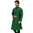 thumbnail image 3 of Atasi Men's Band Collor Green Kurta Dupion Full Sleeve Ethnic Shirt-XX-Large, 3 of 3