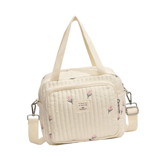 Bolso de mano para mujer, tipo cartera, con compartimentos y correa ajustable bordada. tulipán