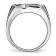 thumbnail image 2 of Sterling Silver Rhodium Plated Diamond Black Onyx Cross Men's Ring Size 9, 2 of 3