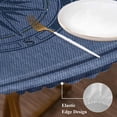 thumbnail image 4 of Nautical Compass Table Cloth, Round Fitted Tablecloths with Elastic Edge, Navy Blue Striped Coastal Compass Wipeable Waterproof Table Cover for Kitchen Wedding 36-44 Inches, 4 of 4