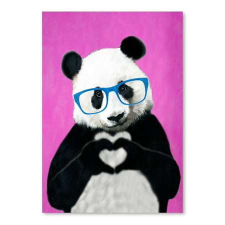 UPC: 0686457561129 | Americanflat Panda With Fingerheart Pink by Coco De Paris Poster Art Print
