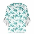 thumbnail image 6 of Wowcloth Womens V-Neck Blouse, Lace Detail 3/4 Sleeve with Buttons, Casual Floral Print Fashion Top for Daily Wear, 6 of 6