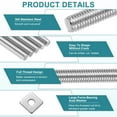 thumbnail image 4 of Fully Threaded Rod, M10 x 300mm 304 Stainless Steel with Nuts Washers, 4 of 6