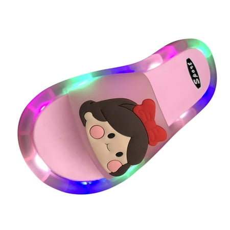 

XINSHIDE Shoes Toddler Kids Boys Girls Stylish Cartoon Light Indoor Outdoor Non-Slip Slippers Shower Slipper 2-5Y Casual Baby Shoes