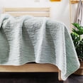 thumbnail image 3 of Gouchee Home Carson Queen Quilt Set – 3-Piece Mint Bedding Set, Stone-Washed Cotton with Wave Stitch Pattern, Soft All-Season Bedspread with Plush Fill & Matching Pillow Shams, 3 of 9