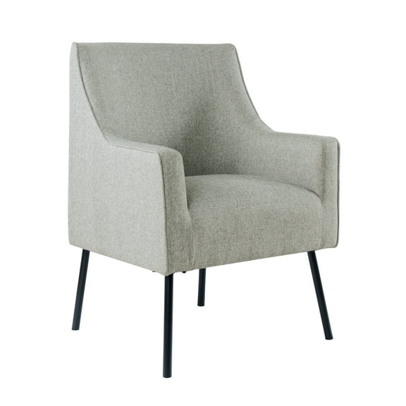 Sune Accent Chair, Light Gray Polyester and Matte Black Metal Legs
