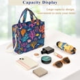 thumbnail image 4 of Corduroy Composite Fabric Tote Bag Magnetic Snap Large Capacity Crossbody Bag Beige Shoulder Strap Ocean Life, 4 of 8