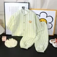 thumbnail image 2 of Conjunto de ropa de dormir de algodón de nube para niños, ropa de hogar con estampado de dibujos animados para niños y niñas, traje de dos piezas, cárdigan para primavera, otoño y verano, 2 of 5