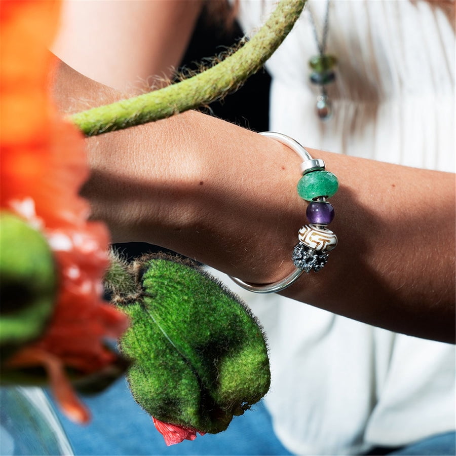 Trollbeads Round Amethyst Bead for Womens Gemstone Charm Bracelet