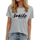 thumbnail image 1 of Camiseta informal de manga corta con cuello en V y estampado para mujer - Poliéster y spandex, transpirable, diseño floral - Top de moda para verano/otoño, 1 of 6