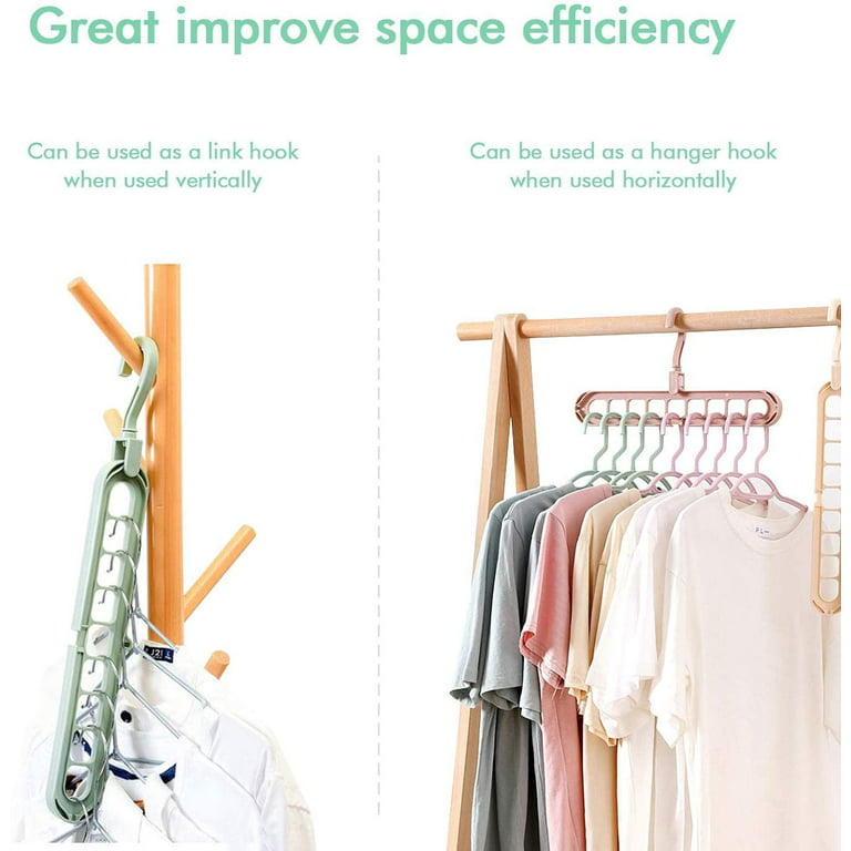 VBVC 8 Pack Clothes Hangers Organizer Closet Space Saving Save Plastic Hanger  Hook 