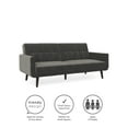 Better Homes & Gardens Nola Modern Futon, Grey Velvet