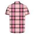 thumbnail image 4 of ZRGHAOYLQ Plaid Shirts for Men Short Sleeve Big and Tall Plus Size T Shirts Lapel Collar Button Down Shirt Tops, 4 of 5