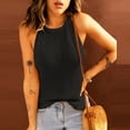 thumbnail image 1 of LSLJS Débardeur à Bretelles Spaghetti pour Femmes, Décontracté, Sans Manches, Col Halter, Blouse, Gilet, 1 of 9