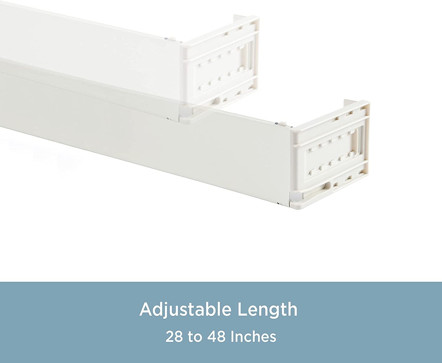 Kenney 506AP Classic 2.5 Adjustable Projection, 28 to 48-Inch Wide Pocket Curtain Rod, White