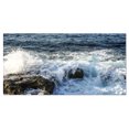 thumbnail image 2 of Waves Breaking on Stony Beach - Seashore Canvas Art Print, 2 of 3