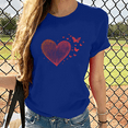 thumbnail image 3 of Cozyfort Summer Shirts for Women 2025 Heart/Butterfly Print Women's T-Shirt Short Sleeve Crewneck for Summer Women's T-Shirts Graphic, 3 of 4