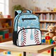 thumbnail image 2 of Yuyamidu Blue Baseball Preschool Backpack for Boys Girls, 13.5 Inch Polyester School Backpack with Padded Shoulder Straps and Organized Storage, 2 of 6