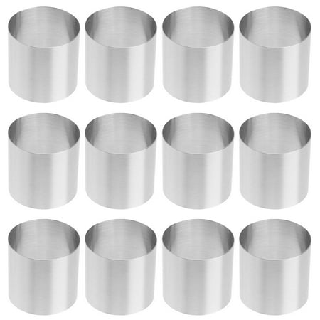 

NUOLUX 12 Pcs Cake Ring Molds Stainless Steel Mousse Mold Round Cake Making Mold