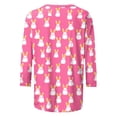 thumbnail image 5 of Kctiaxy 3/4 Length Sleeve Womens tops Happy Easter Graphic Crew Neck T-Shirt Fashion Casual Loose Fitting Top Festival Pullover Tees, 5 of 7