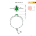 thumbnail image 4 of Angara Natural 0.35 Ct. Emerald with Diamond Halo Ring in 14K White Gold for Women (Ring Size: 3), 4 of 9
