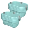 thumbnail image 1 of Sterilite 12 Pack Plastic Laundry Baskets Ultra HipHold 1.25 Bu Contour Rim Handles, Mint, 1 of 8