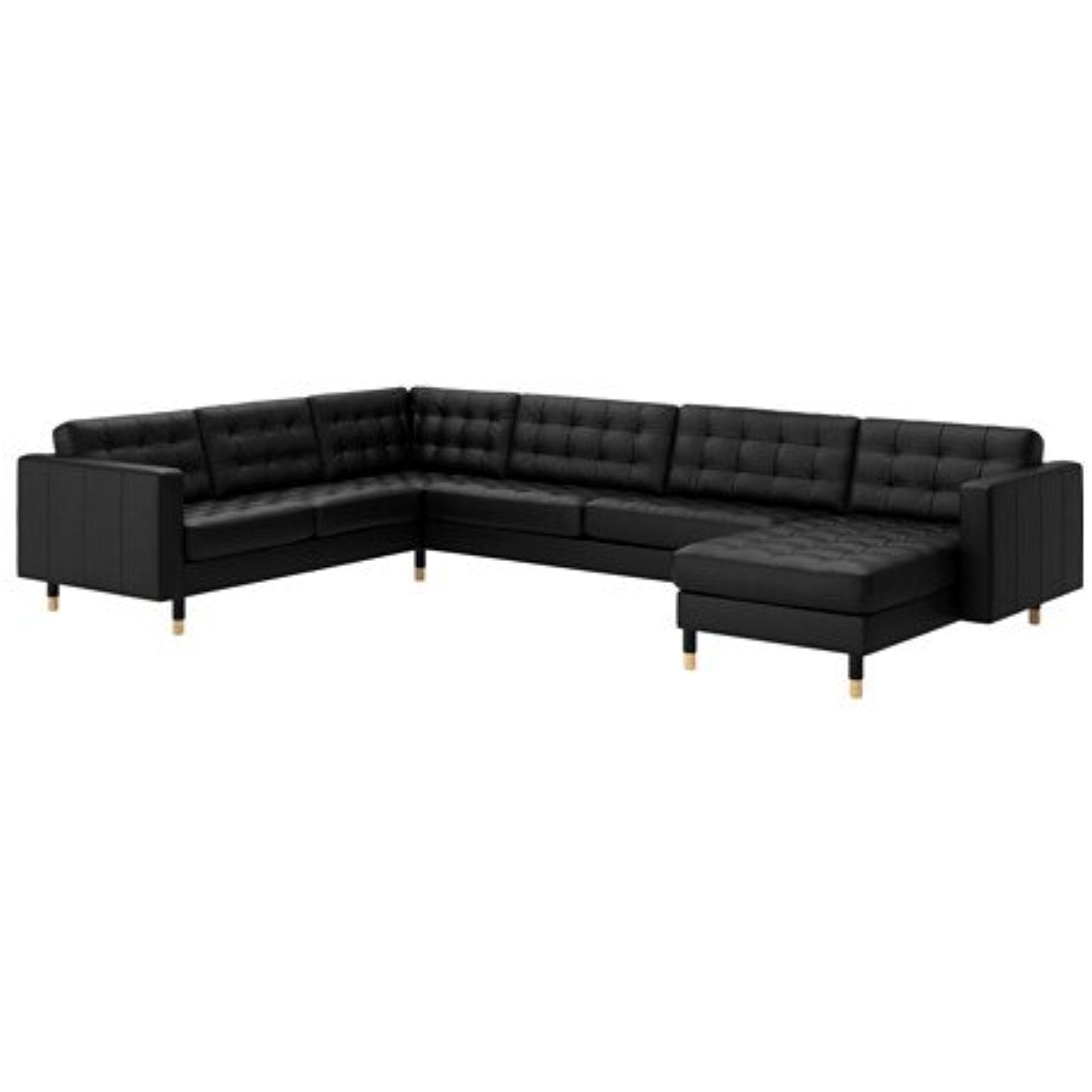 Ikea Sectional, 6seat corner, Grann, Bomstad black/wood 2202.14208.3014