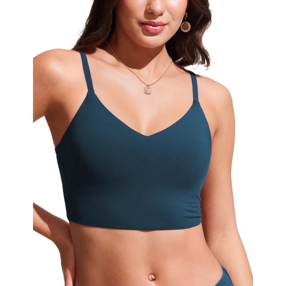 Top de Bikini CRZ YOGA con Escote en V, Acolchado y Tirantes Ajustables XL