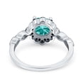 thumbnail image 3 of Flower Ring Amethyst Simulated Paraiba Tourmaline CZ 925, Sterling Silver Size 6, 3 of 5