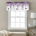 thumbnail image 3 of Butterflies Valance Curtain for Windows Spring Purple Butterfly Falling Leaf Plant Silhouette Rod Pocket Curtain Valances Short Window Treatments for Kitchen Bathroom Laundry Basement 60 x 18 Inch, 3 of 9