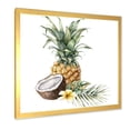 thumbnail image 2 of Designart 'Pineapple With Plumeria Coconut and Palm Leaves' Traditional Framed Art Print, 2 of 4