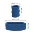 thumbnail image 2 of Uxcell 2 Sport Wristbands & 1 Headband Set Cotton Absorbent Athletic Sweatband Lake Blue, 2 of 6