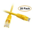 thumbnail image 1 of eDragon Cat5e Yellow Ethernet Patch Cable, Snagless/Molded Boot, 2 Feet, 20 Pack, 1 of 2