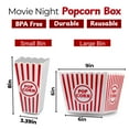 thumbnail image 6 of Movie Night Popcorn Containers - Red & White Striped Reusable Plastic Bucket (Mix 5 Pack), 6 of 7