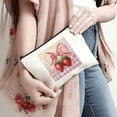 thumbnail image 4 of Pratyus Tote Bag Valentine Gift Pink Love Cosmetic Bag for Women Friends - Strawberries Theme Travel Essentials Ladies Accessories White, 4 of 6