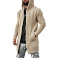 thumbnail image 5 of LEKWK Mens Cardigan Sweater Big and Tall Open Front Hooded Long Sleeve Sweater Knit Slouchy Lightweight Soft Fall Winter Casual Lounge Outerwear, 5 of 6