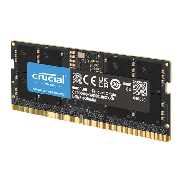 Memoria RAM Crucial DDR5 de 16 GB, 5600 MHz (o 5200 MHz o 4800 MHz), SODIMM de 262 pines, compatible con Intel Core de 13.ª generación y AMD Ryzen 7000 - CT16G56C46S5