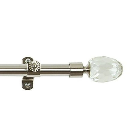 Achim Home Furnishings Royalle Crystal Curtain Rods With Finials