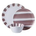 thumbnail image 5 of Gibson Home Cottage Stripes 12 Piece Unbreakable Melamine Plates and Bowls Dinnerware Set - Outdoor, Camping, & Everyday Use - Assorted Colors, 5 of 19