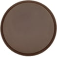 thumbnail image 4 of TrueCraftware- Set of 2 Round 16-inch Rubber Lined Non-Slip Tray Brown Color- Restaurant Serving Tray Rubber Lined Tray Coffee Appetizer Breakfast Perfect for Kitchen Café and Restaurants, 4 of 6