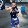 thumbnail image 4 of Joernso Muay Thai Boxing Shorts Women Men Training Fighting Kickboxing Trunks Wide Elastic Waistband Embroidery Pattern Boxing Shorts, 4 of 7
