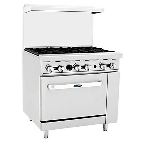 CookRite ATO-6B Commercial Manual Liquid Propane Range 6 Burner Hot Plate With Standard Oven 36