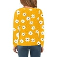 thumbnail image 4 of Abcomgle Long Sleeve T Shirts for Girls 10-12 Crewneck Winter Tshirts for Girls Trendy Basic Girls Tops Cotton Daisy Flower Print Girls Blouses 11-12 Years,Army Green, 4 of 6