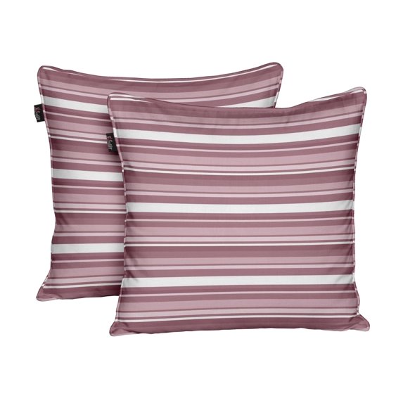S4Sassy Orange Cotton Flex Stripe Printed Square Sofa Cushion Cover Dori Pillow Case Throw Pillowslip 2Pcs-18 x 18 Inches