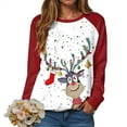 thumbnail image 5 of TTUHYWXI Christmas Sweatshirt Women Cute Xmas Reindeer Graphic Tee Casual Long Sleeve Winter Holiday Pullover Tops (Red, 4XL), 5 of 8