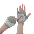 thumbnail image 2 of Unique Bargains Strength Training Sport Gloves Mesh Half-finger Athletic Gloves Large Gray, 2 of 5